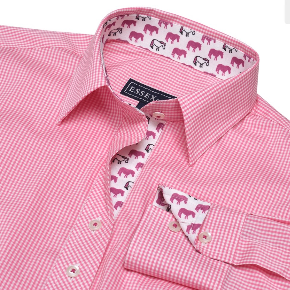 Pink Pony Club!!! Essex Classics Dora Fashion Shirt | size Large | Pink Gingham